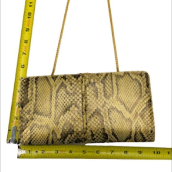 Vintage 1960’s Morris Moskowitz Genuine Reptile Gold Chain Purse Clutch - Picture 10 of 12